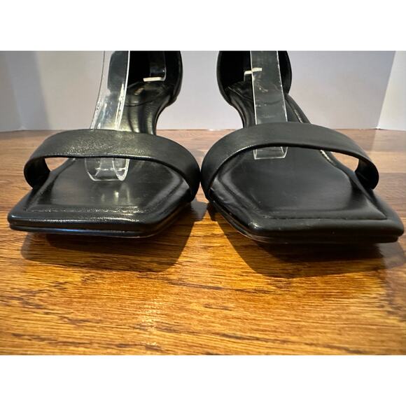 Vince Camuto Vinkely Square Toe Kitten Heel Sandal Black Size 9 NWOB - Picture 4 of 11